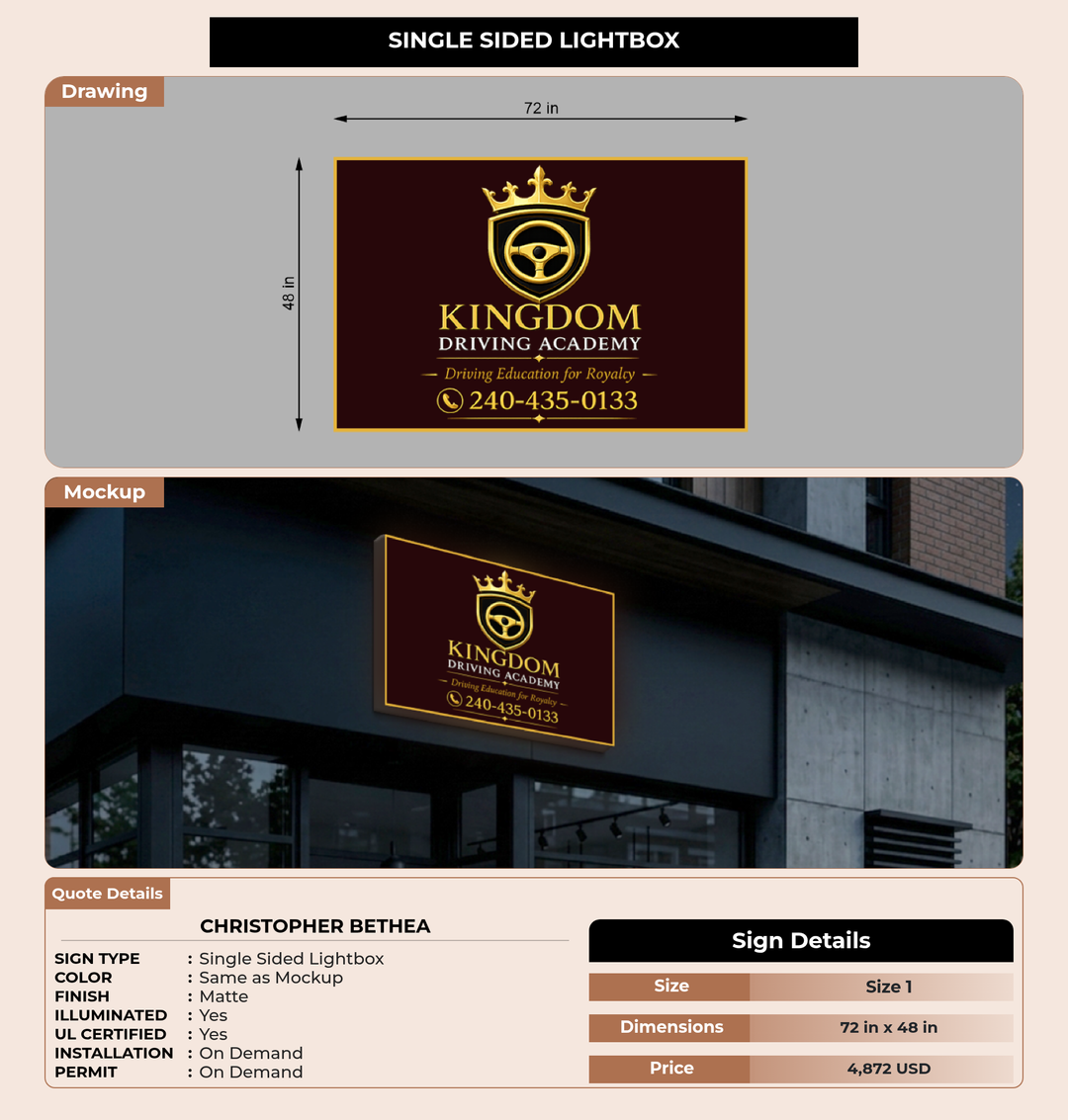 CUSTOM MOCKUP SIGN FOR Christopher Bethea