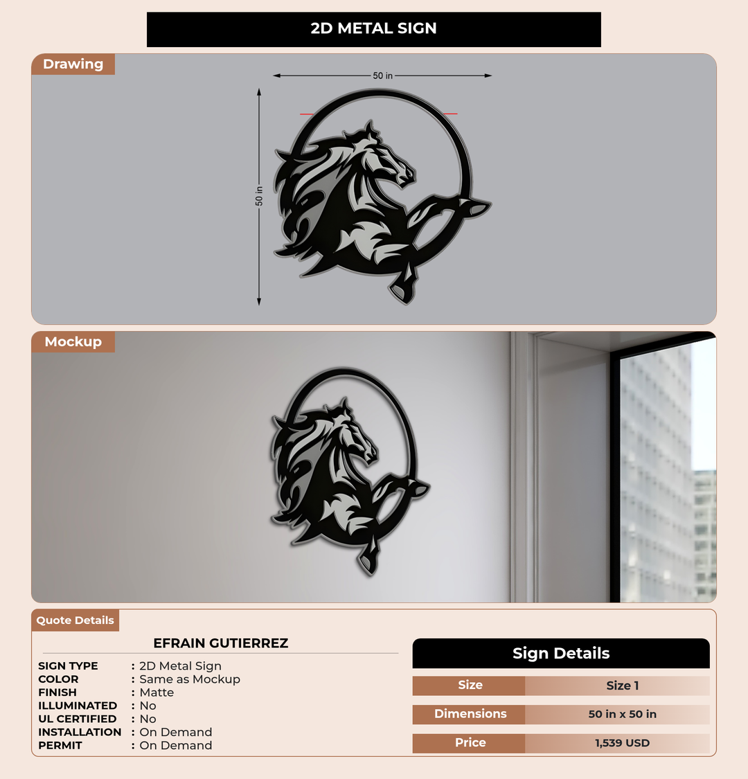CUSTOM MOCKUP SIGN FOR Efrain Gutierrez