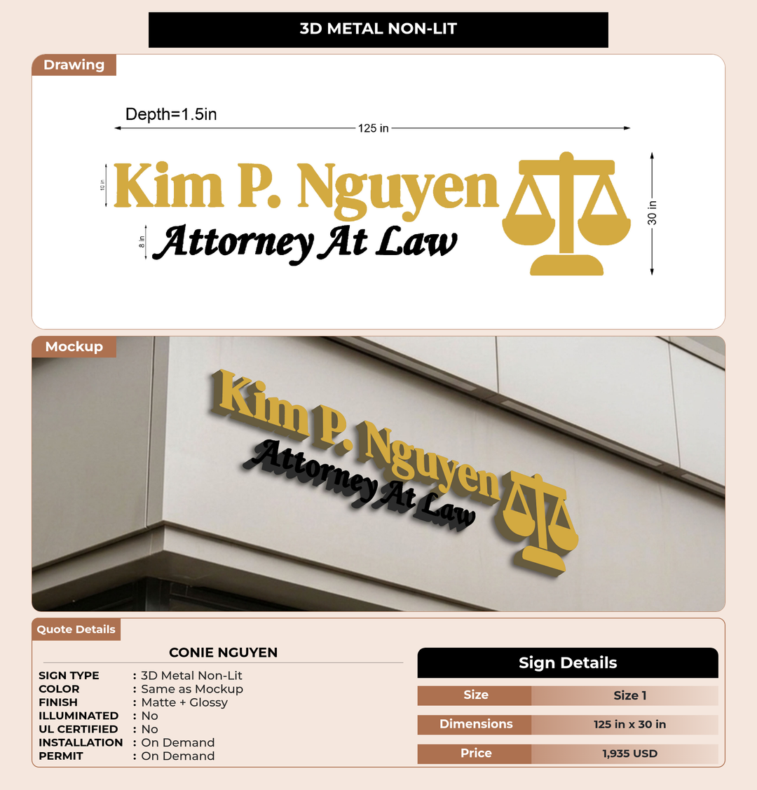 CUSTOM MOCKUP SIGN FOR Conie nguyen