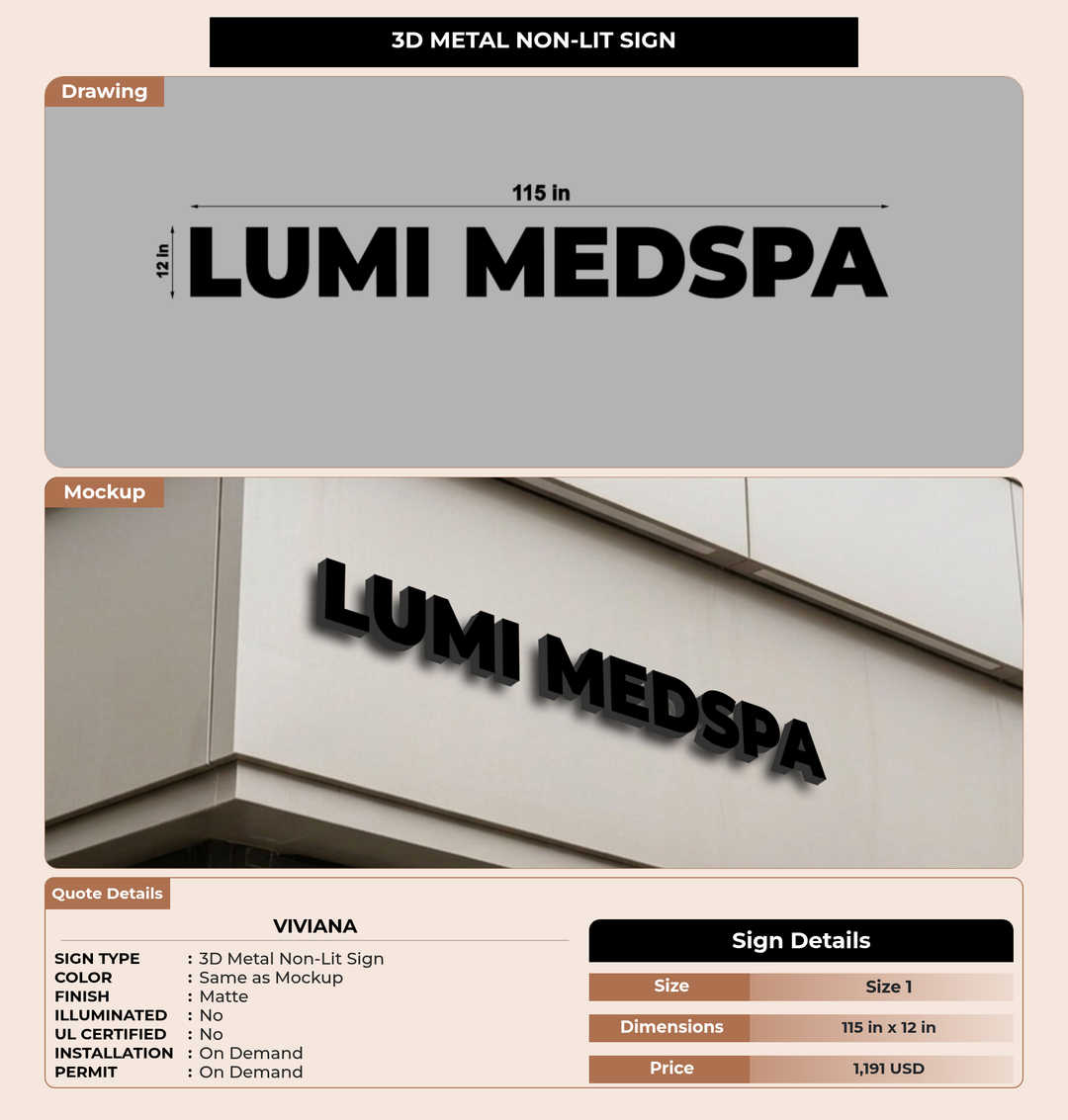 CUSTOM MOCKUP SIGN FOR Viviana