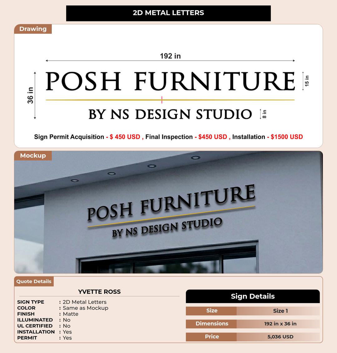 CUSTOM MOCKUP SIGN FOR Yvette Ross