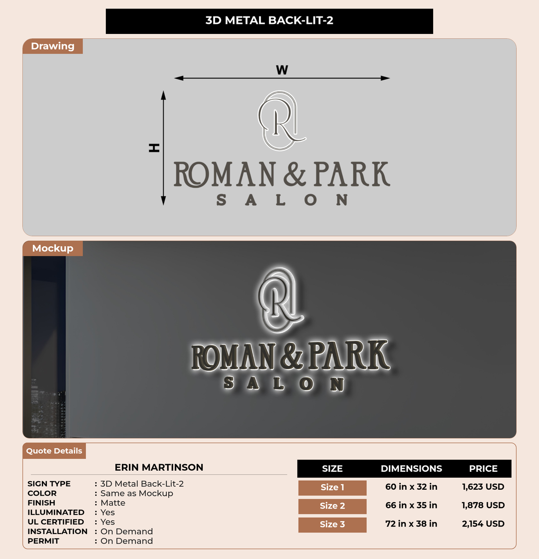 CUSTOM MOCKUP SIGN FOR Erin martinson