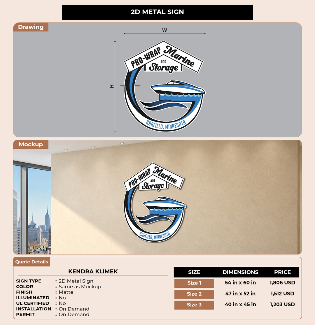 CUSTOM MOCKUP SIGN FOR Kendra Klimek