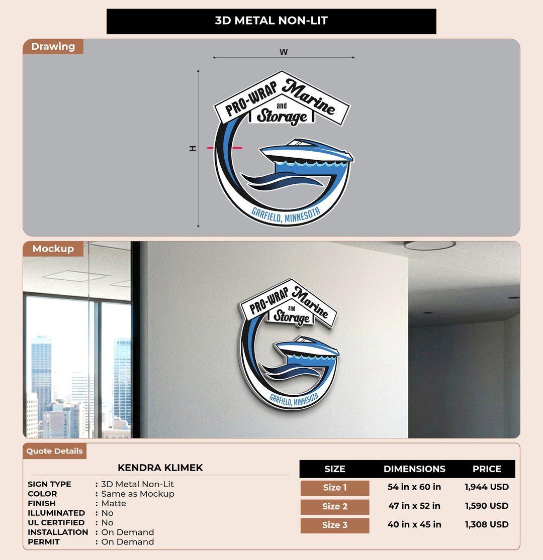 CUSTOM MOCKUP SIGN FOR Kendra Klimek