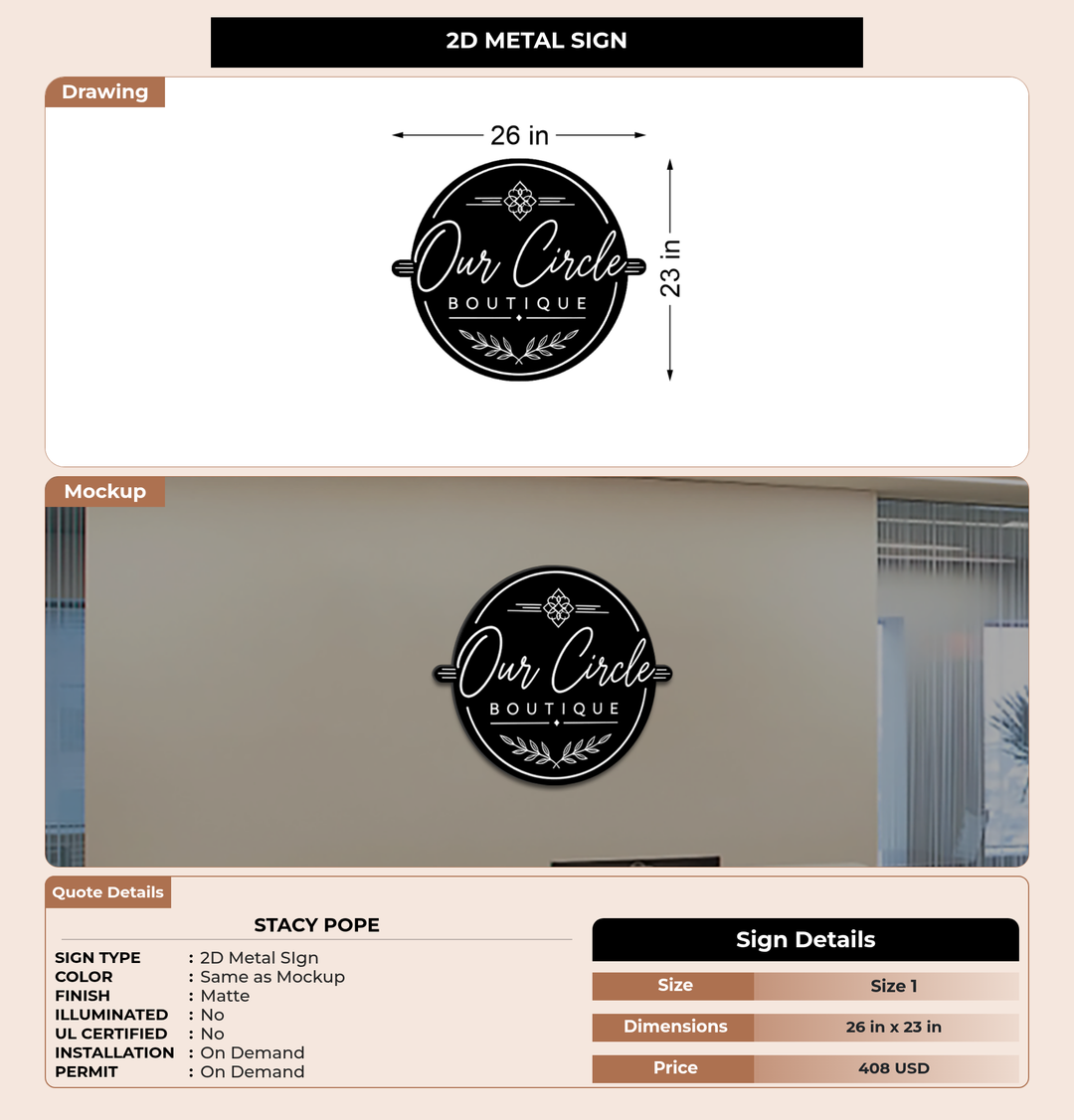CUSTOM MOCKUP SIGN FOR Stacy Pope