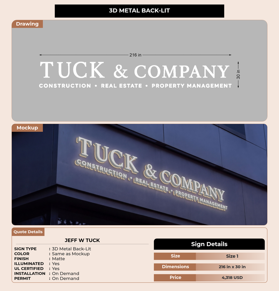 CUSTOM MOCKUP SIGN FOR JEFF W TUCK