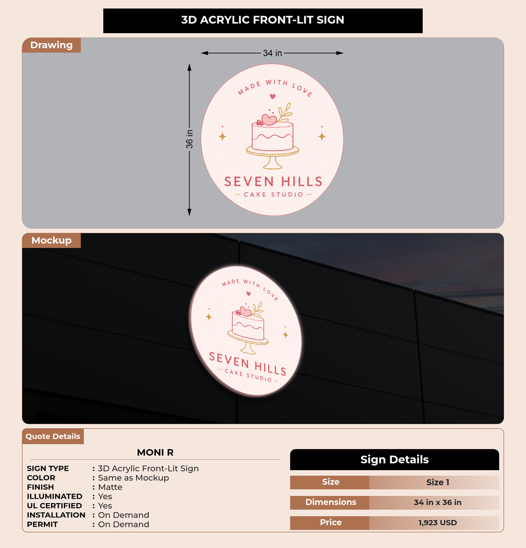 CUSTOM MOCKUP SIGN FOR Moni R