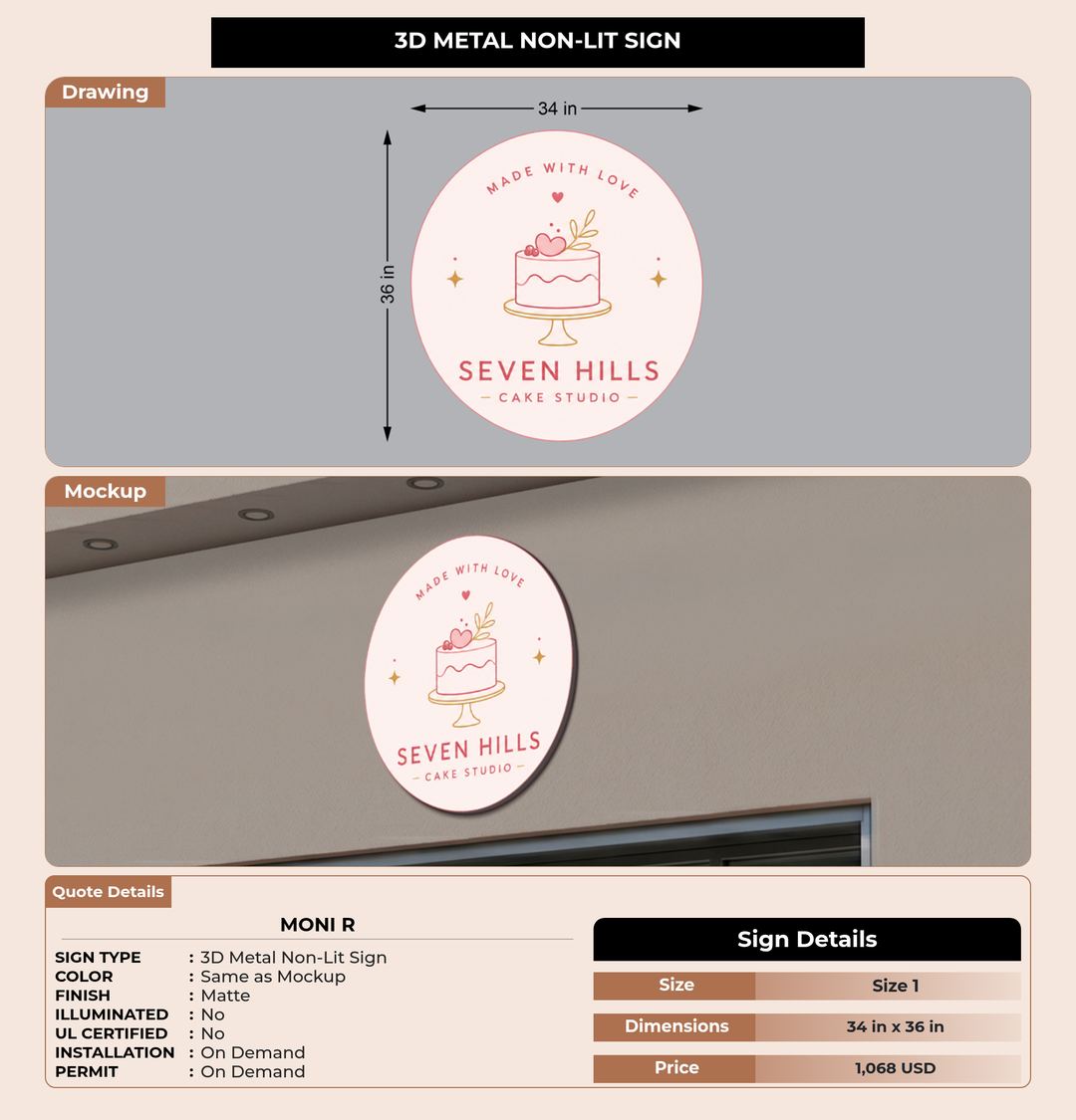 CUSTOM MOCKUP SIGN FOR Moni R