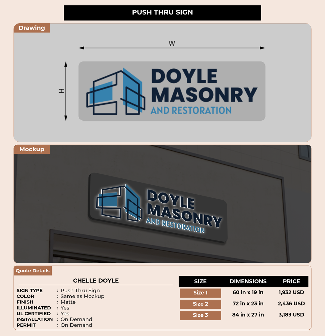 CUSTOM MOCKUP SIGN FOR Chelle Doyle