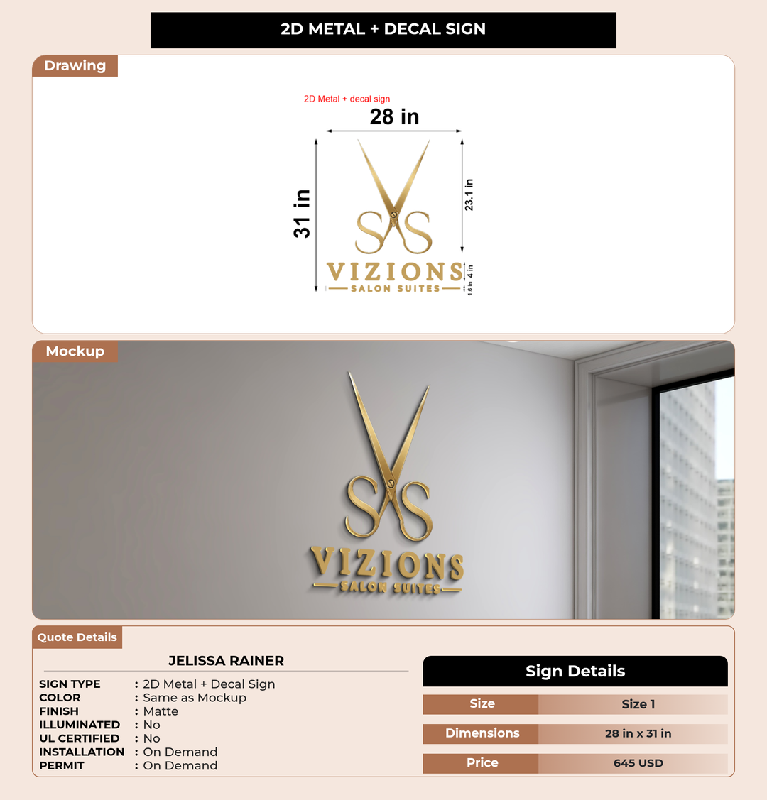 CUSTOM MOCKUP SIGN FOR Jelissa Rainer