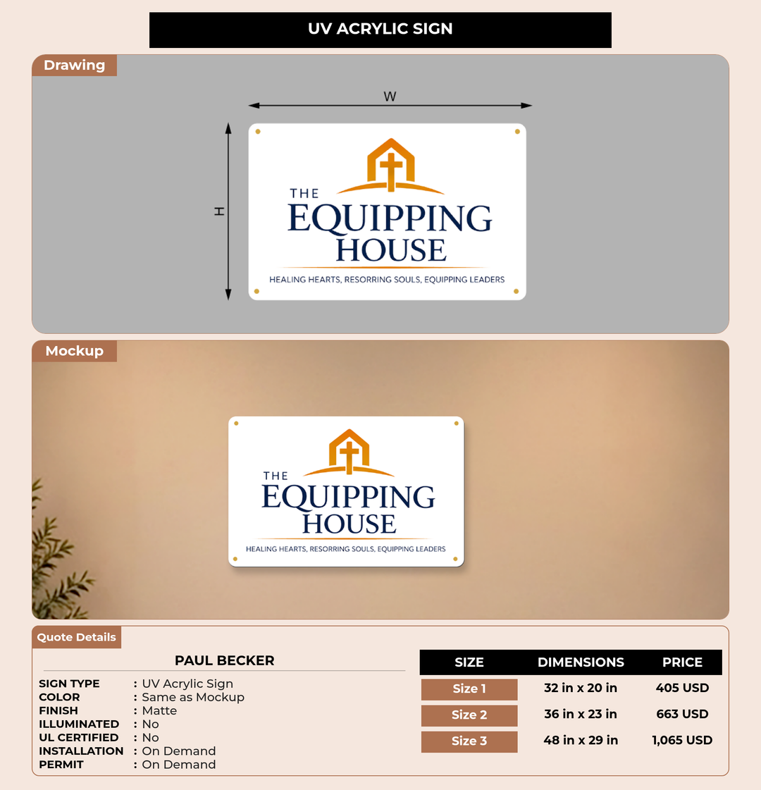 CUSTOM MOCKUP SIGN FOR Paul Becker