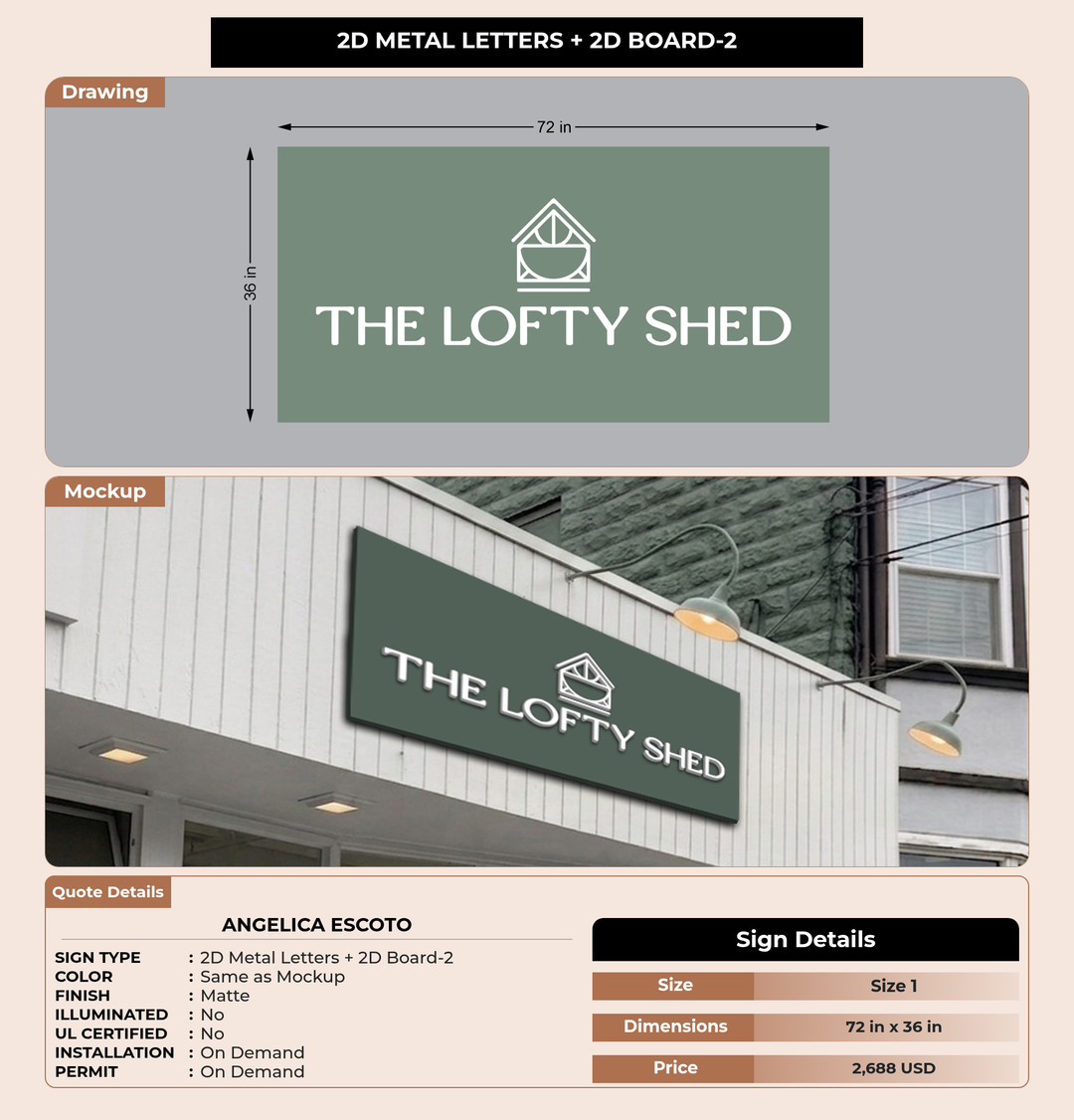 CUSTOM MOCKUP SIGN FOR Angelica escoto