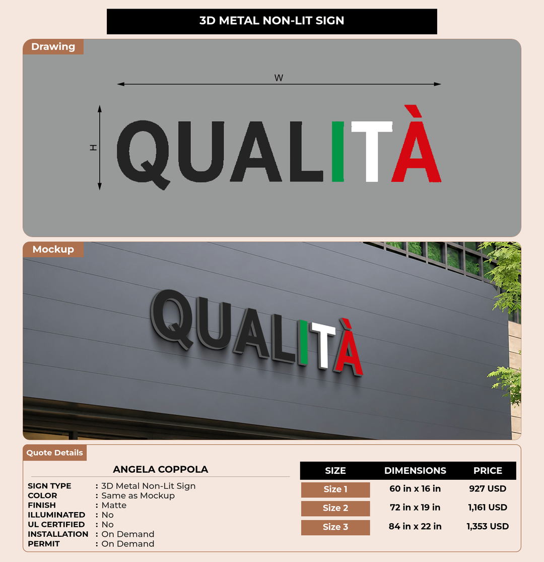 CUSTOM MOCKUP SIGN FOR Angela Coppola
