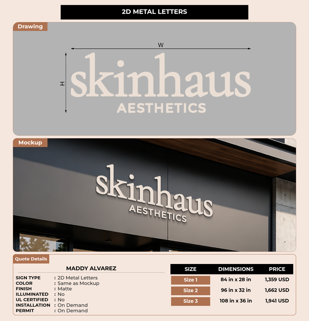 CUSTOM MOCKUP SIGN FOR Maddy Alvarez