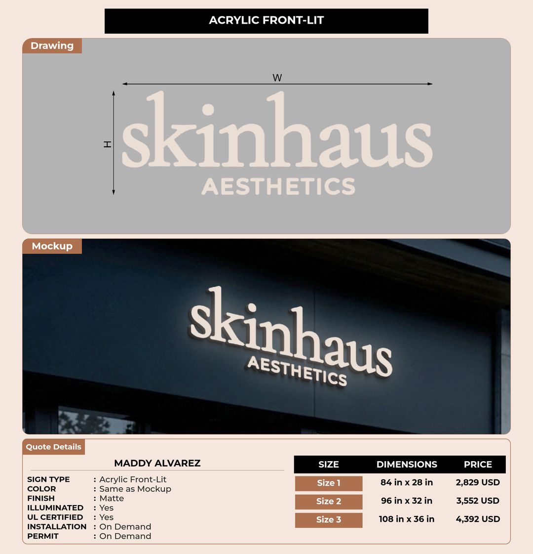 CUSTOM MOCKUP SIGN FOR Maddy Alvarez