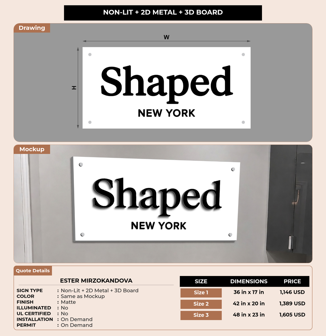 CUSTOM MOCKUP SIGN FOR Ester Mirzokandova
