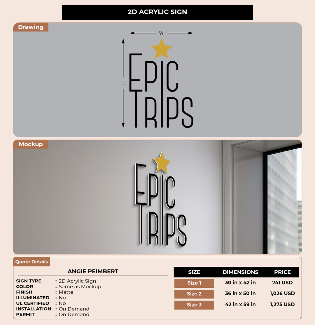 CUSTOM MOCKUP SIGN FOR Angie Peimbert