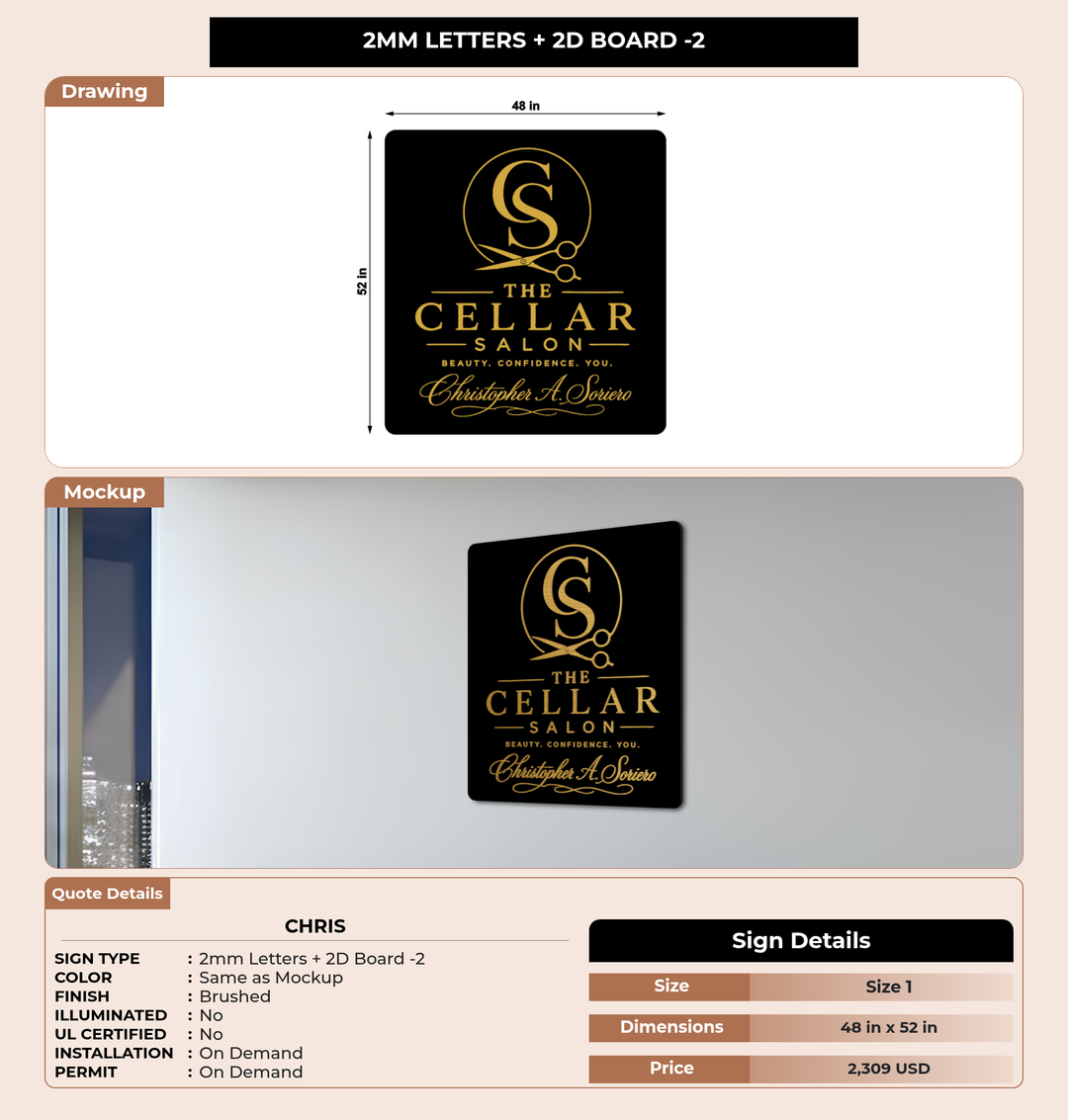 CUSTOM MOCKUP SIGN FOR Chris