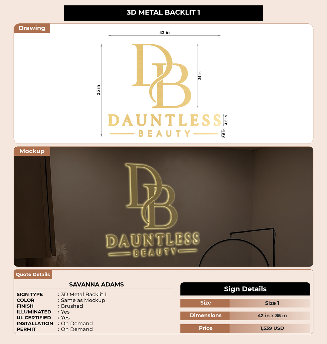 CUSTOM MOCKUP SIGN FOR Savanna Adams