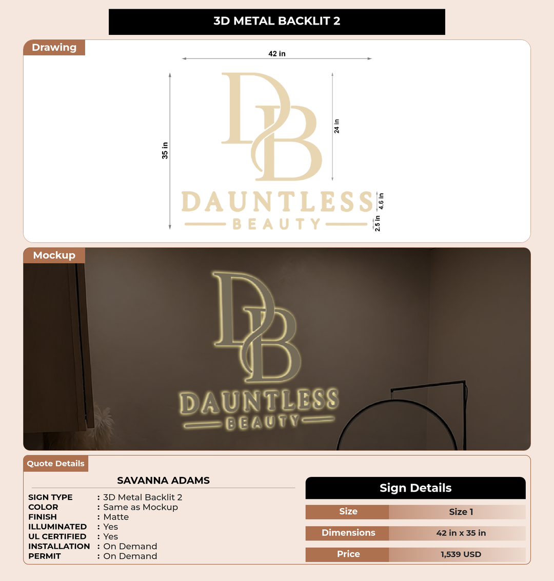 CUSTOM MOCKUP SIGN FOR Savanna Adams