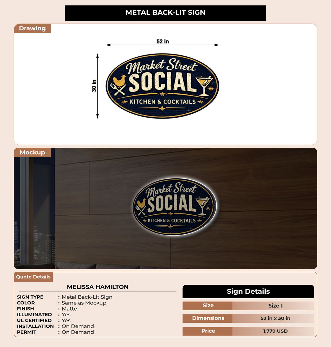 CUSTOM MOCKUP SIGN FOR Melissa Hamilton