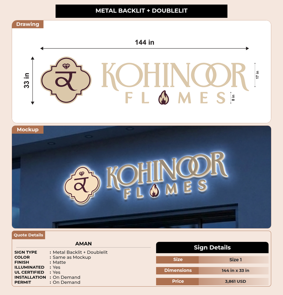 CUSTOM MOCKUP SIGN FOR Aman