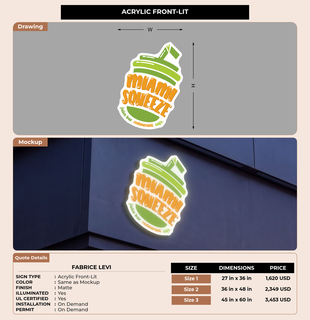 CUSTOM MOCKUP SIGN FOR Fabrice Levi