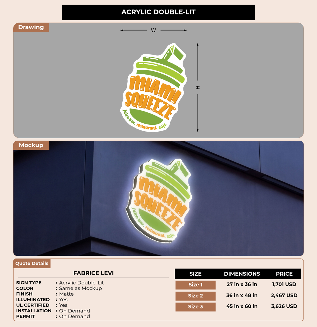 CUSTOM MOCKUP SIGN FOR Fabrice Levi