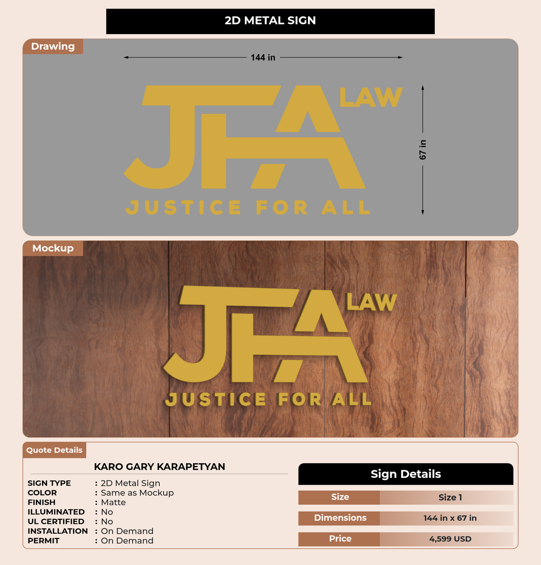 CUSTOM MOCKUP SIGN FOR Karo Gary Karapetyan