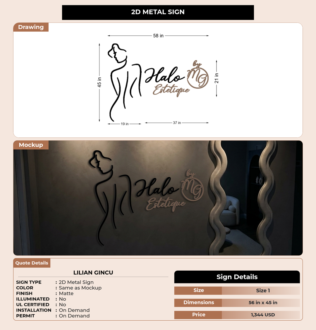 CUSTOM MOCKUP SIGN FOR Lilian Gincu