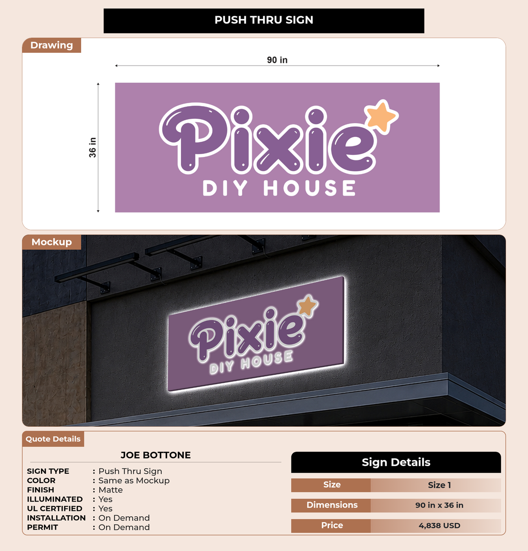 CUSTOM MOCKUP SIGN FOR Joe Bottone