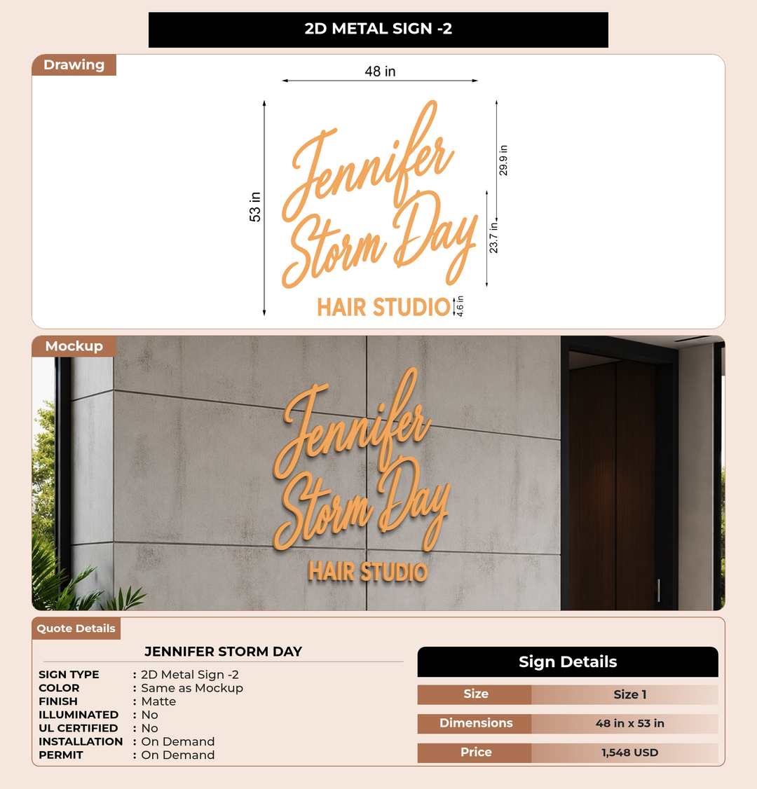 CUSTOM MOCKUP SIGN FOR Jennifer Storm Day