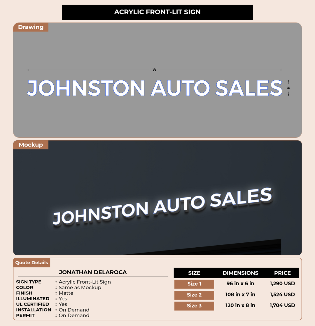 CUSTOM MOCKUP SIGN FOR Jonathan Delaroca
