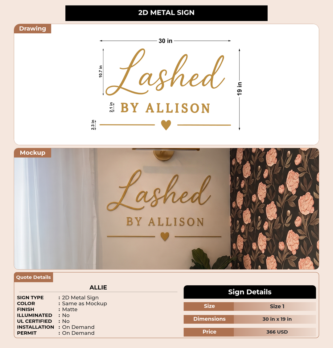 CUSTOM MOCKUP SIGN FOR Allie