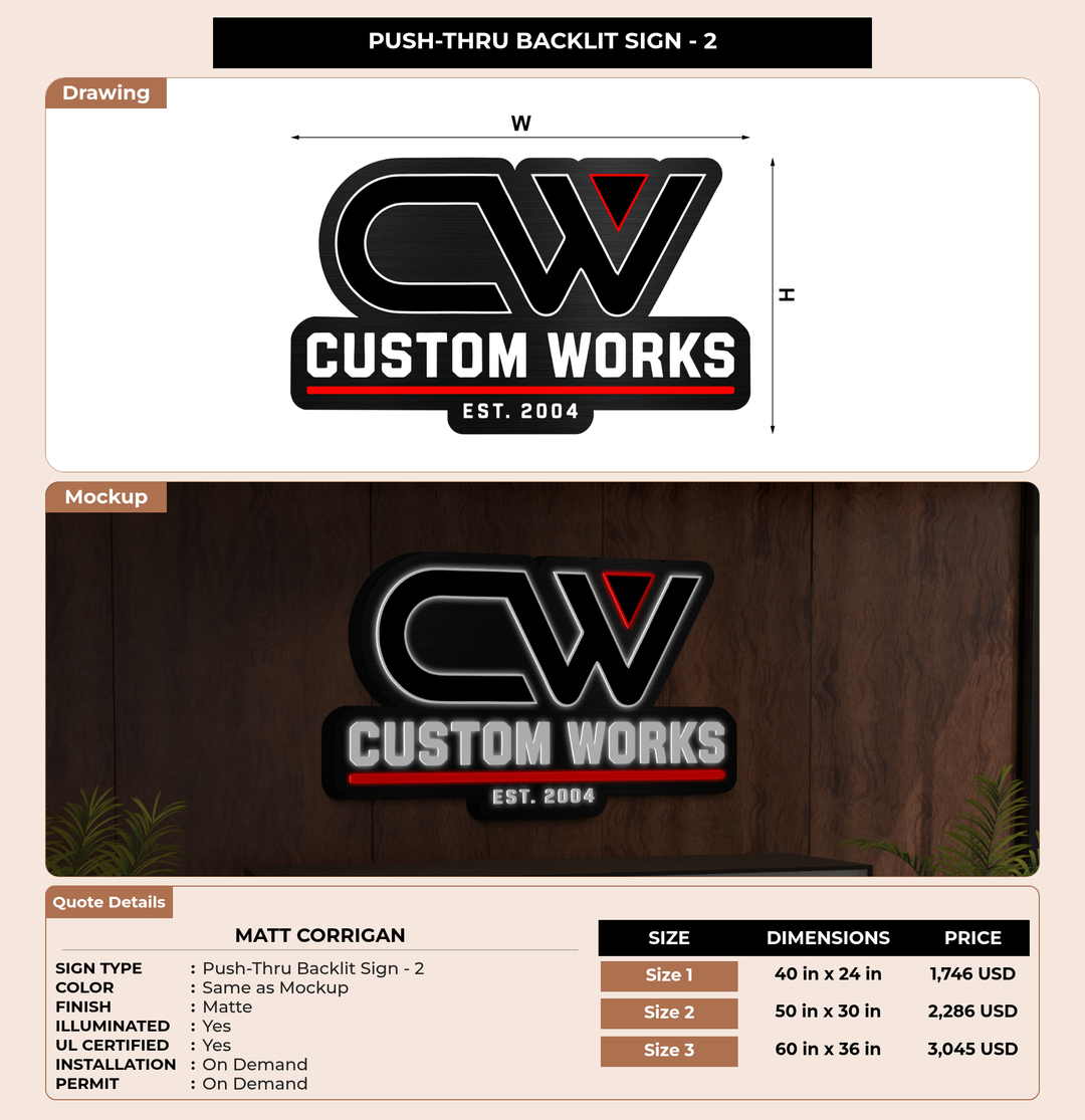 CUSTOM MOCKUP SIGN FOR Matt Corrigan