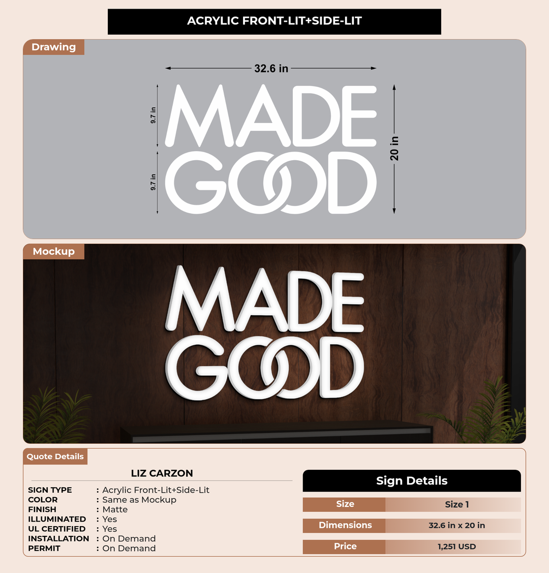CUSTOM MOCKUP SIGN FOR Liz Carzon