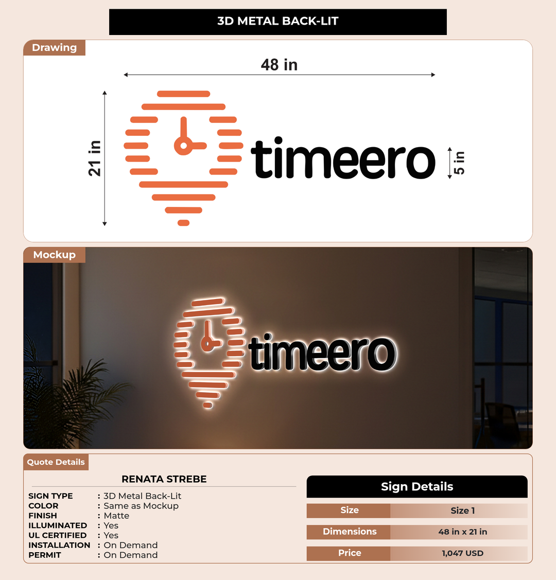 CUSTOM MOCKUP SIGN FOR Renata Strebe