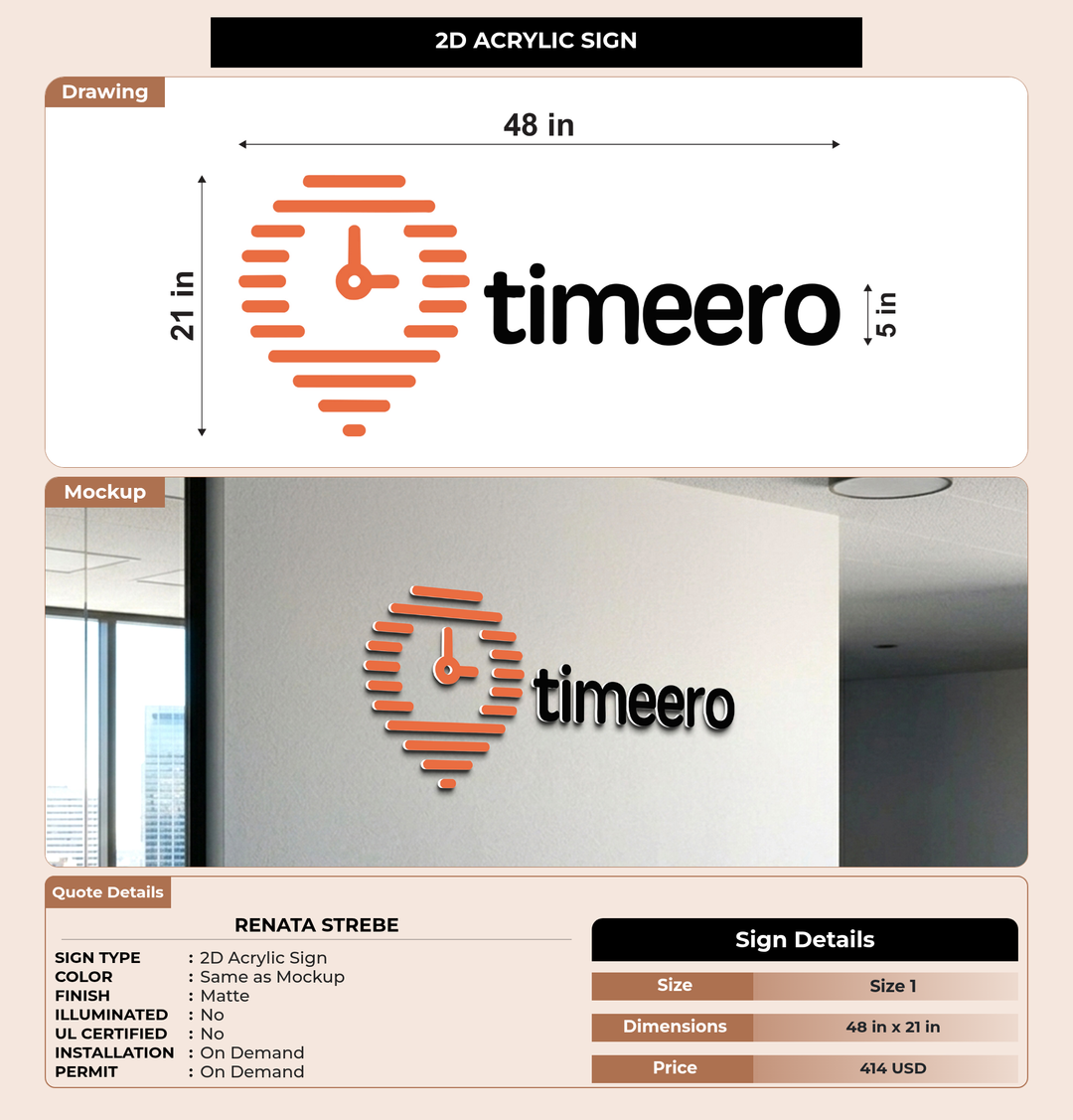 CUSTOM MOCKUP SIGN FOR Renata Strebe