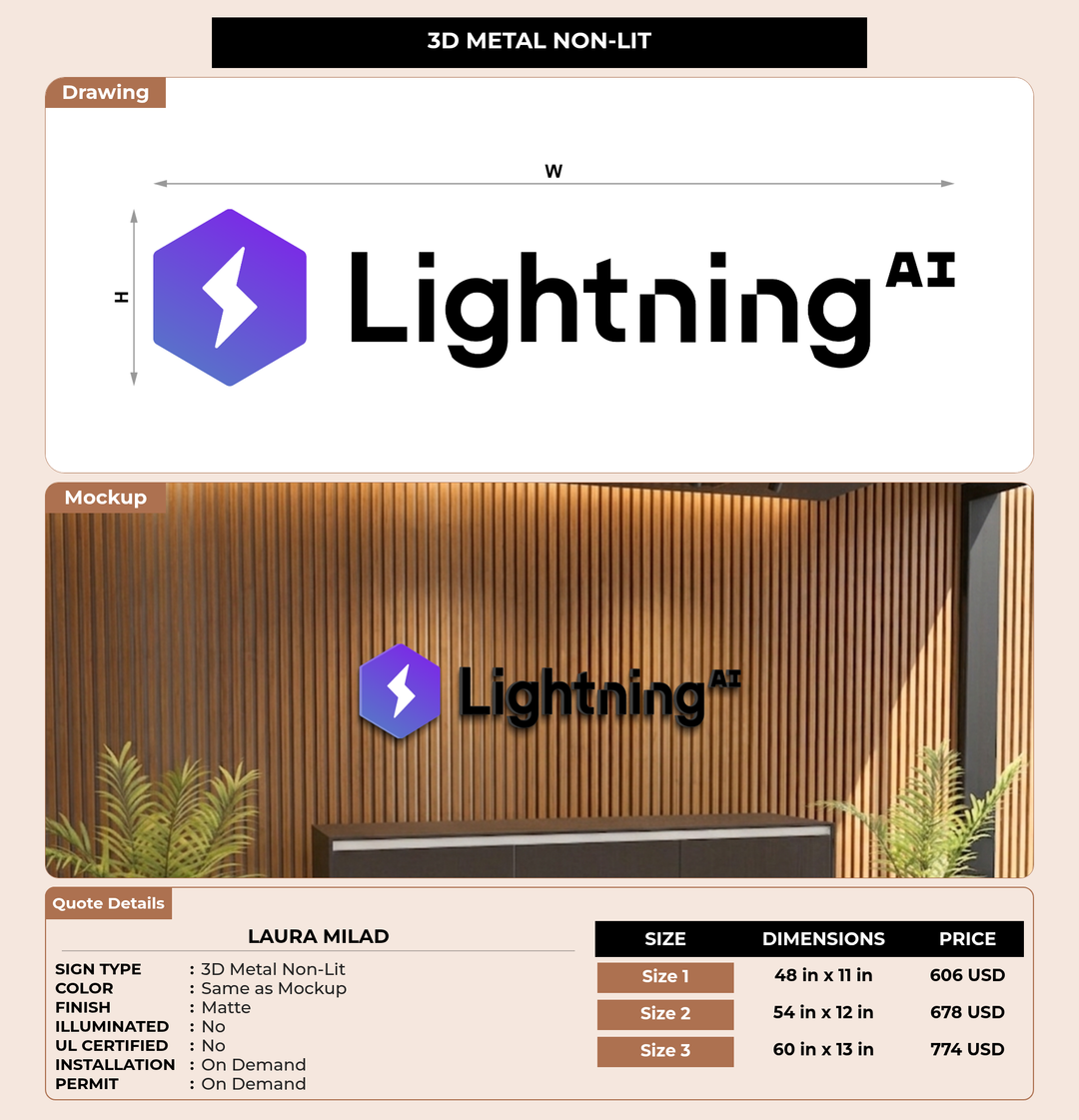 CUSTOM MOCKUP SIGN FOR Laura Milad