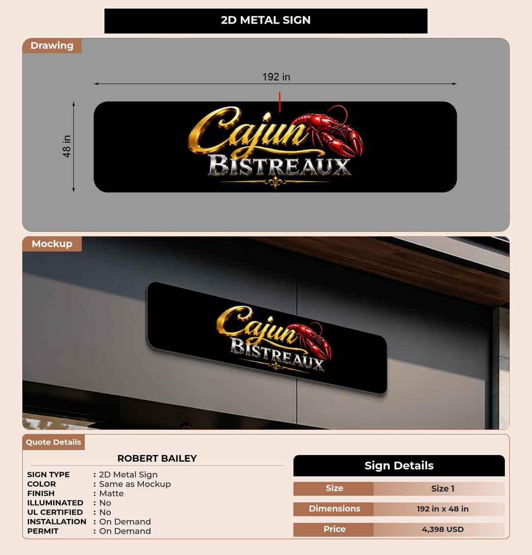 CUSTOM MOCKUP SIGN FOR Robert Bailey