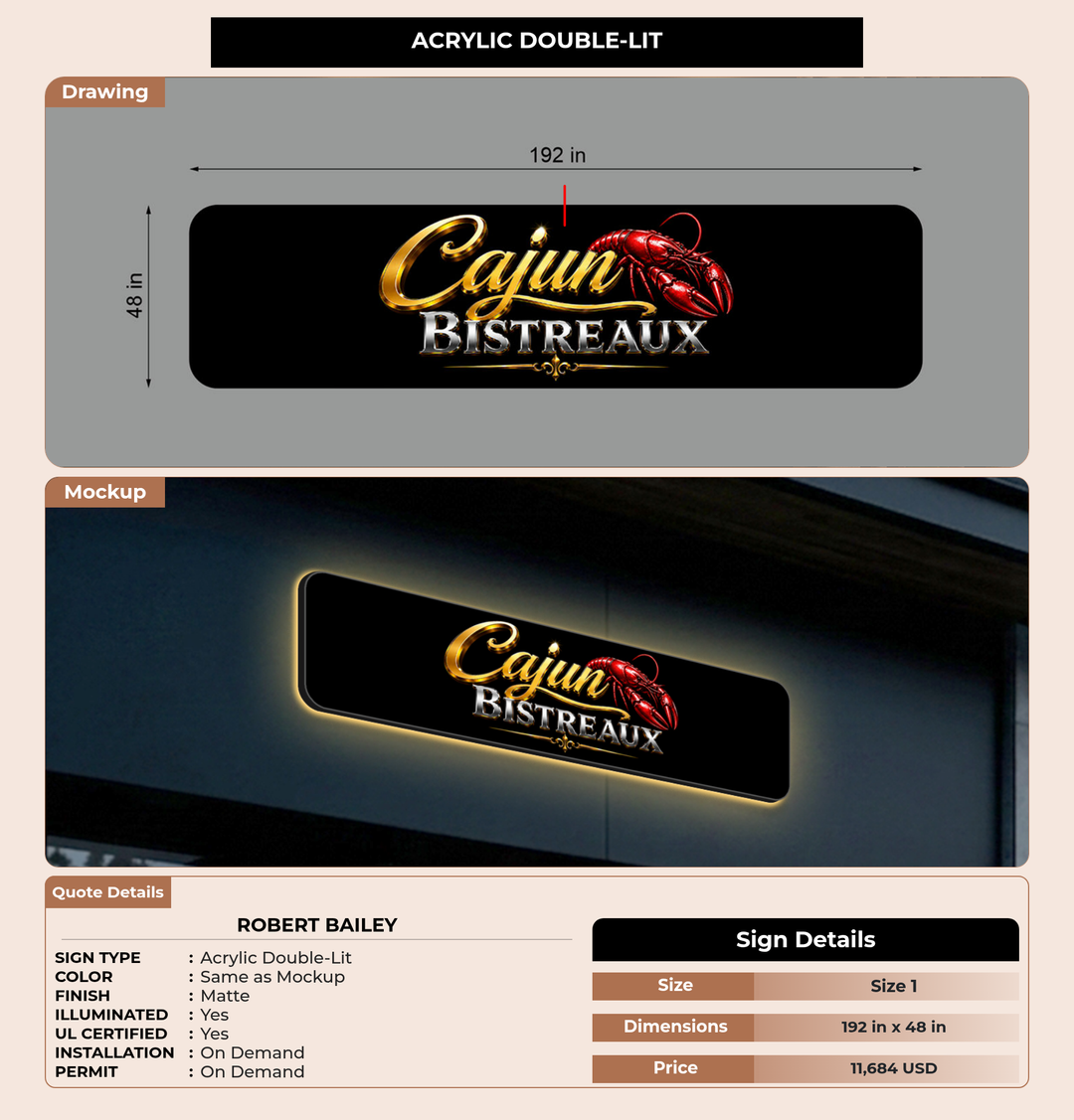 CUSTOM MOCKUP SIGN FOR Robert Bailey