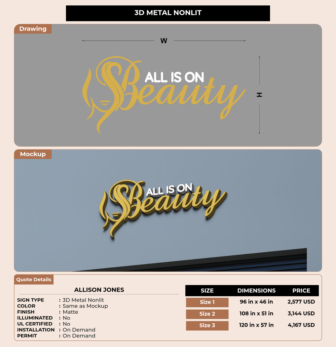 CUSTOM MOCKUP SIGN FOR Allison jones