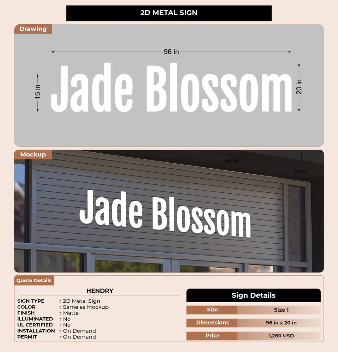 CUSTOM MOCKUP SIGN FOR Hendry