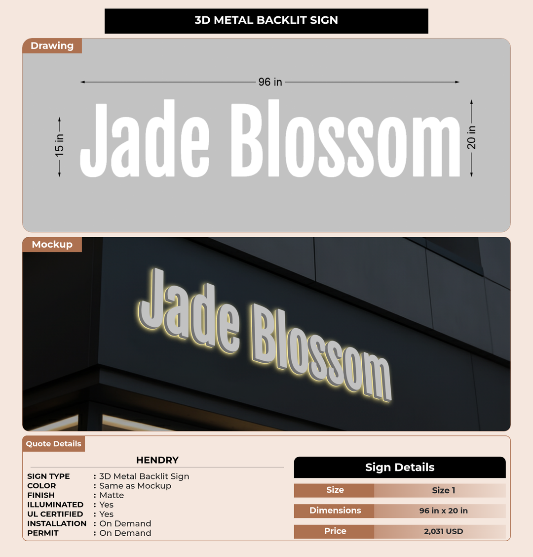 CUSTOM MOCKUP SIGN FOR Hendry