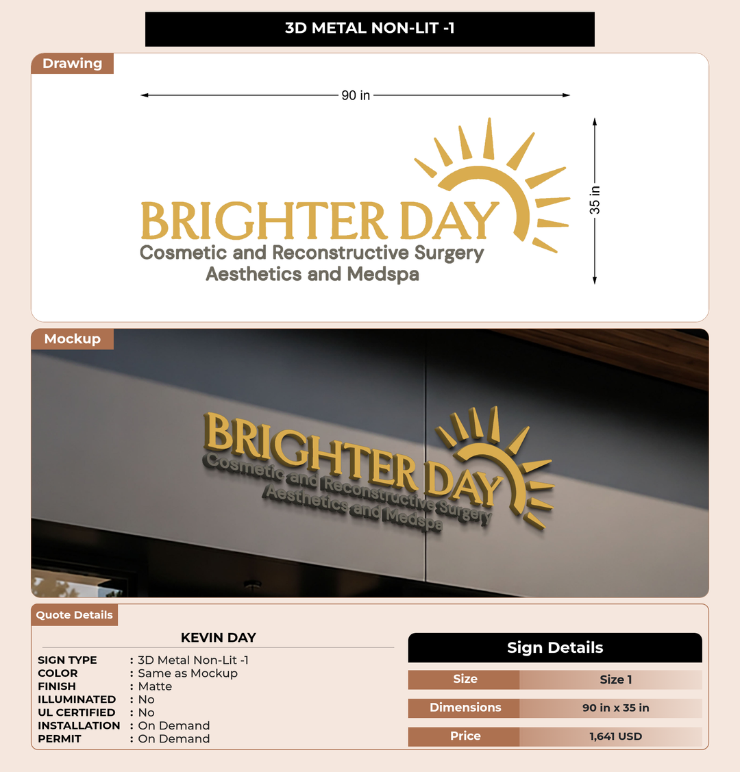 CUSTOM MOCKUP SIGN FOR Kevin Day