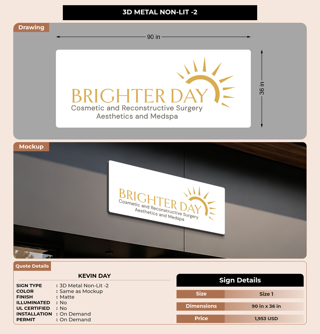 CUSTOM MOCKUP SIGN FOR Kevin Day