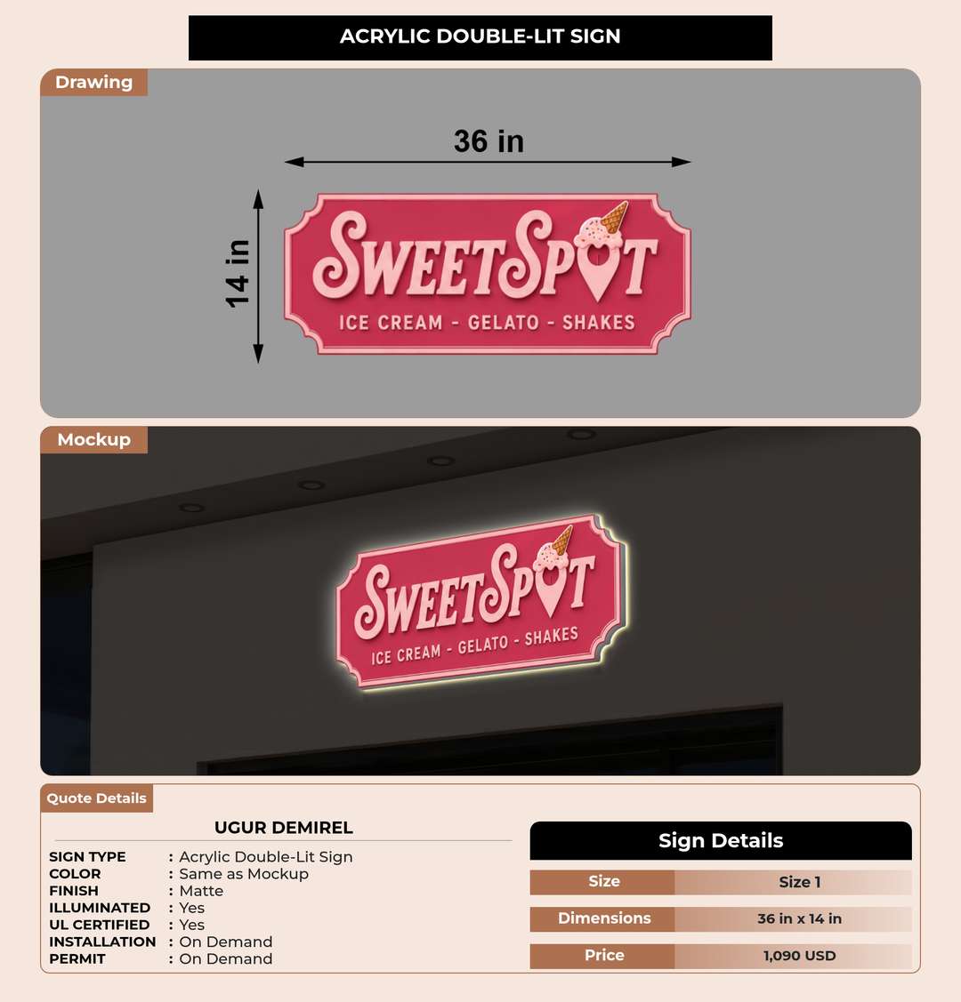 CUSTOM MOCKUP SIGN FOR UGUR demirel