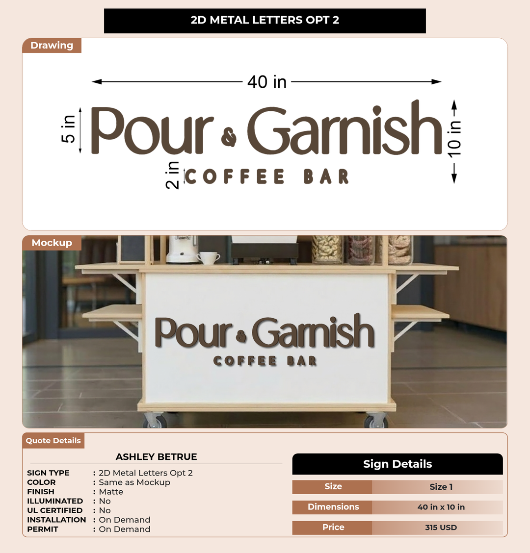 CUSTOM MOCKUP SIGN FOR Ashley Betrue