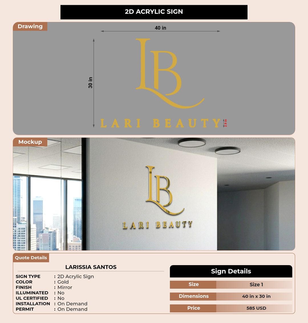 CUSTOM MOCKUP SIGN FOR Larissia Santos