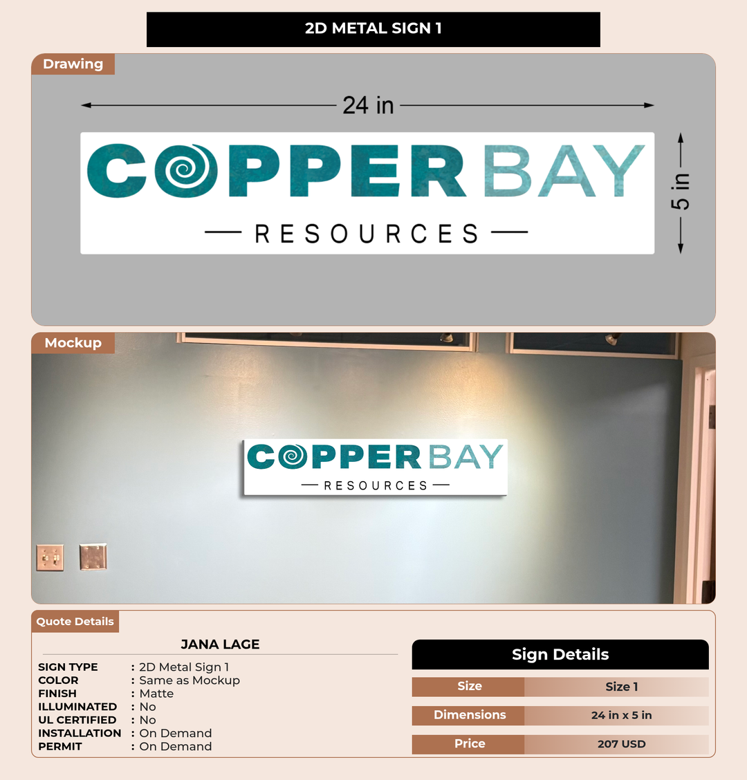 CUSTOM MOCKUP SIGN FOR Jana Lage